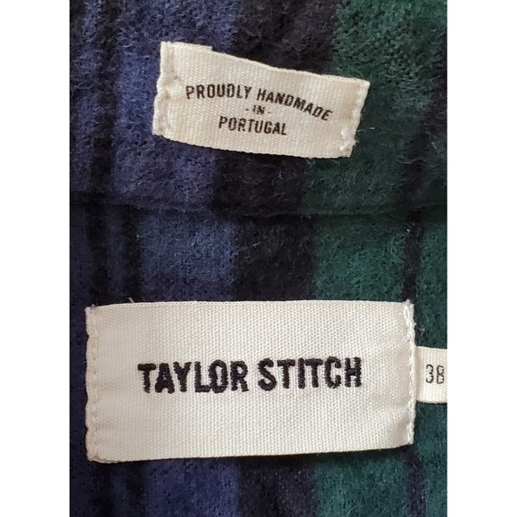 Taylor Stitch Yosemite Thick Flannel Green Blue Plaid Small 38 Outdoor Gorpcore - Picture 7 of 7